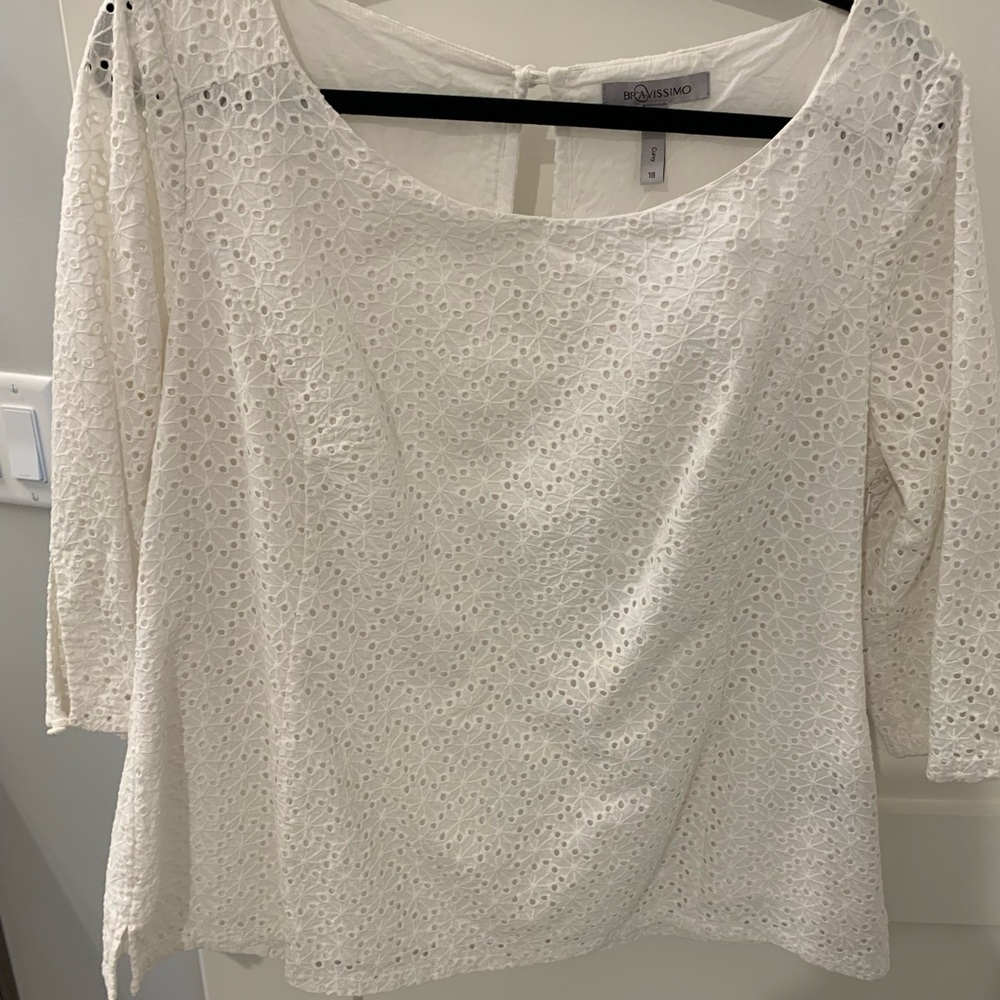 Summer white eyelet top